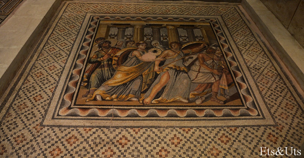 Mosaico de Aquiles descubierto en la casa del rey Lykomedes.